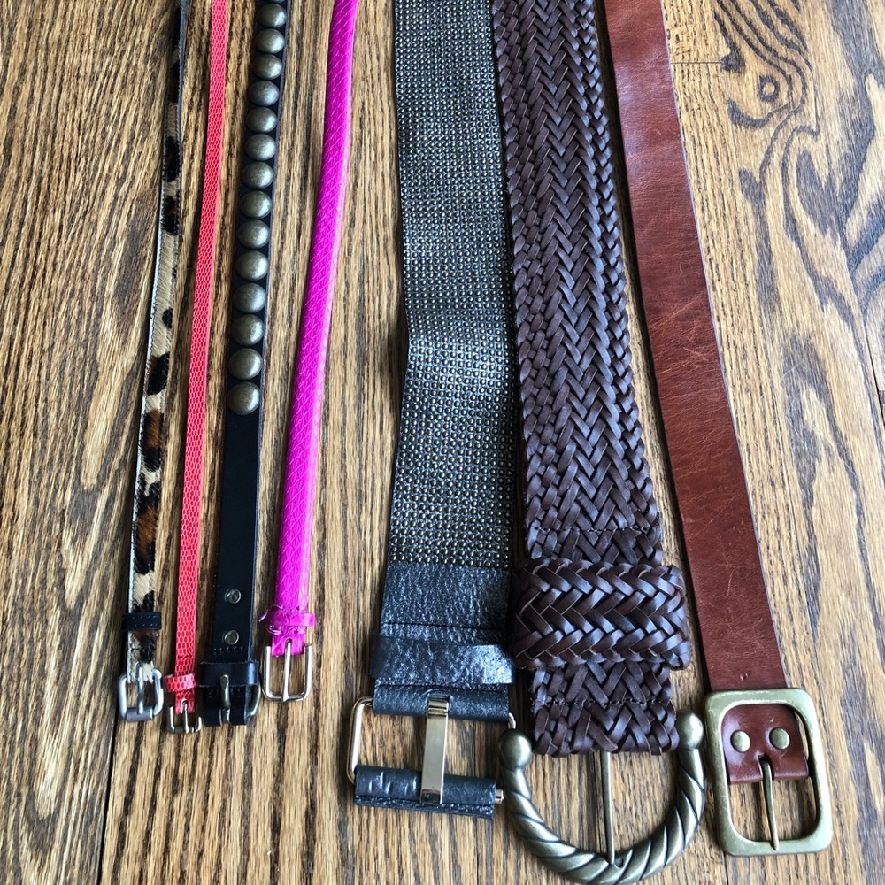 Collection of 7 belts size S-M